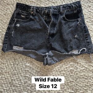 Wild Fable Charcoal Distressed Jean Shorts